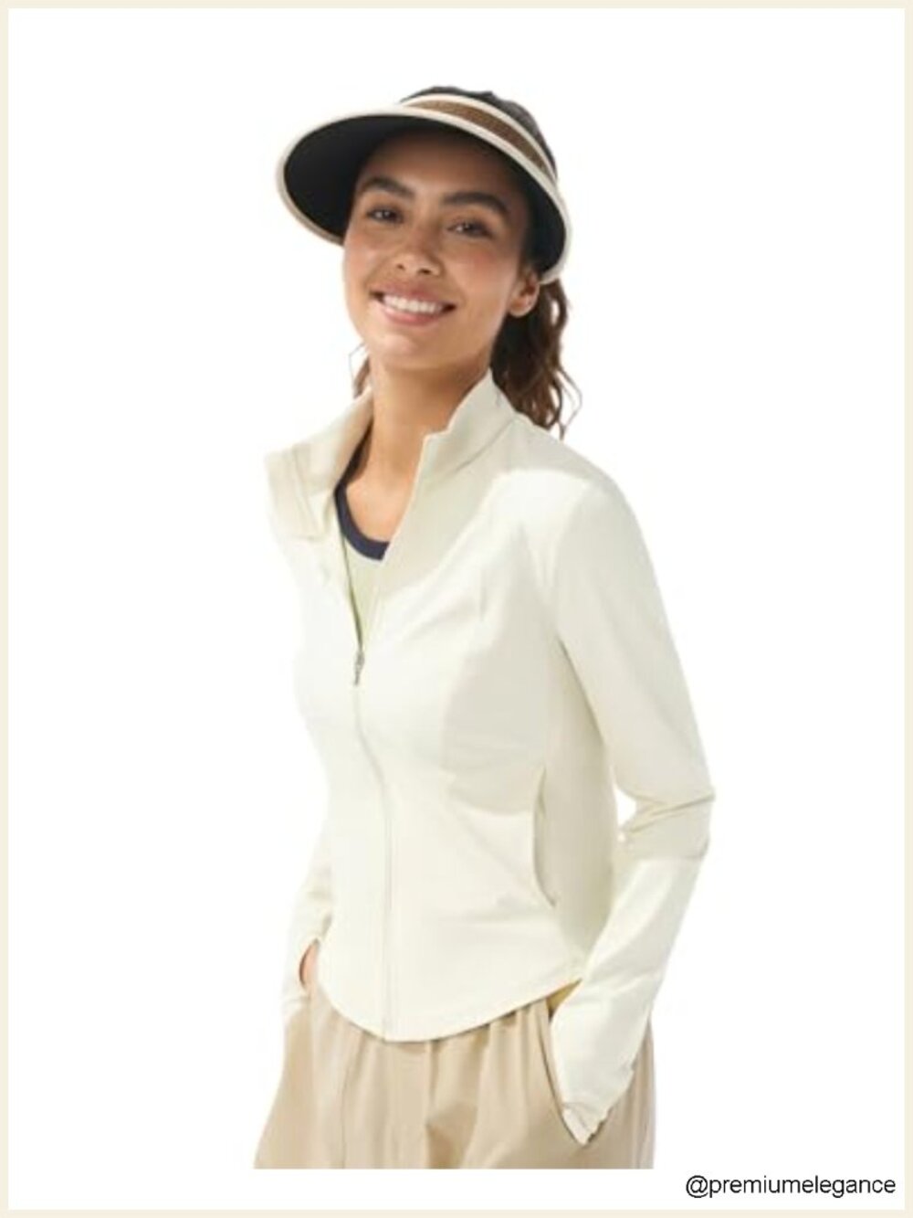UPF 50+ Sun Protection Cooling Athletic Jacket Full Zip Long Sleeve Slim Fit